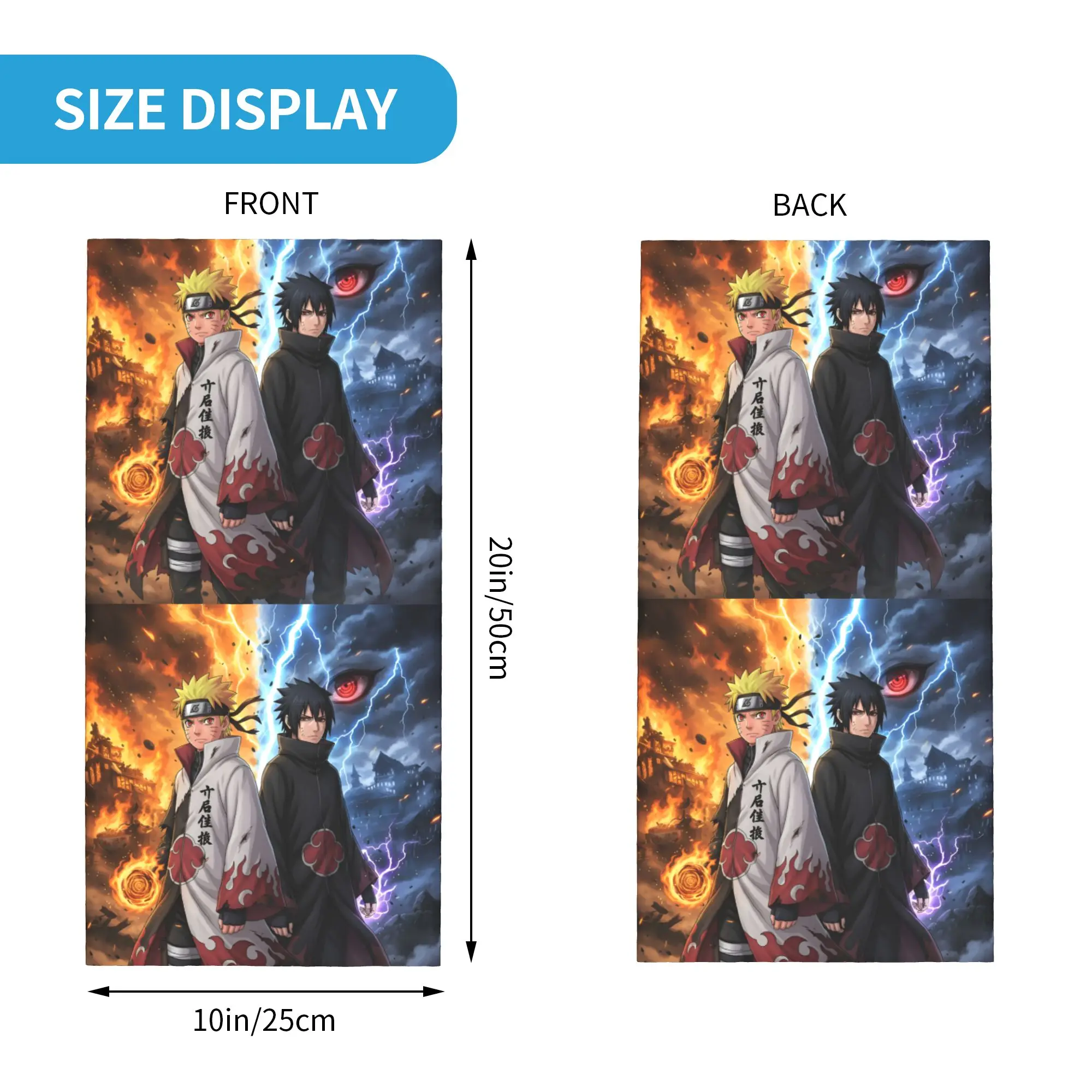 Custom N-Narutoes Uchihas Sasukes Bandana Winter Neck Warmer Women Windproof Wrap Face Scarf Hiking Retro Design Gaiter Headband