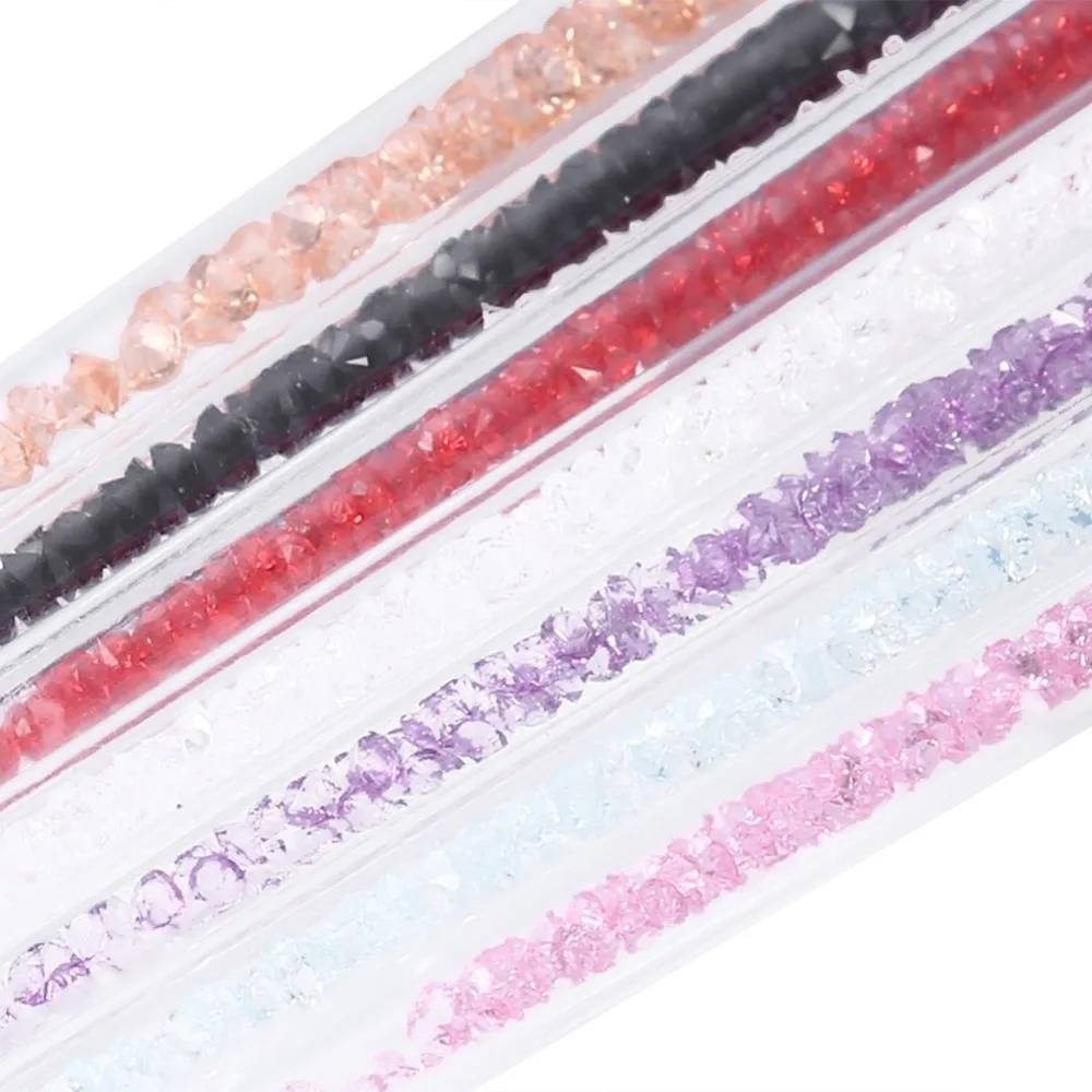 7 Pieces Set Double Ended Nail Art Brush Set Fine Tip Glitter Handle Dotting Pen Set Dust Cleaning Extension Carving