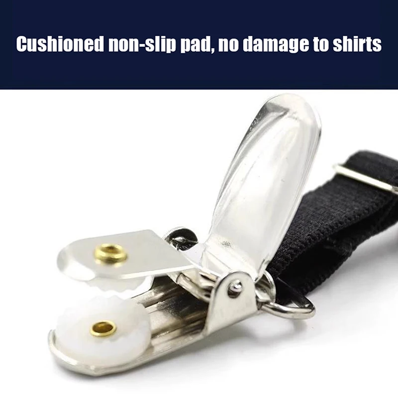 

Men Shirt Stay Belt With Non-slip Locking Clips Gentleman Leg Thigh Suspender Garters Strap Fashion Elastic Uniform Shirt Braces