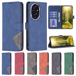 Flip Leather Wallet Cover Case on For Huawei Honor 200 Pro Honor200 Lite 5G 200Pro ELP-AN00 Geometric Phone Bags Protect Cases