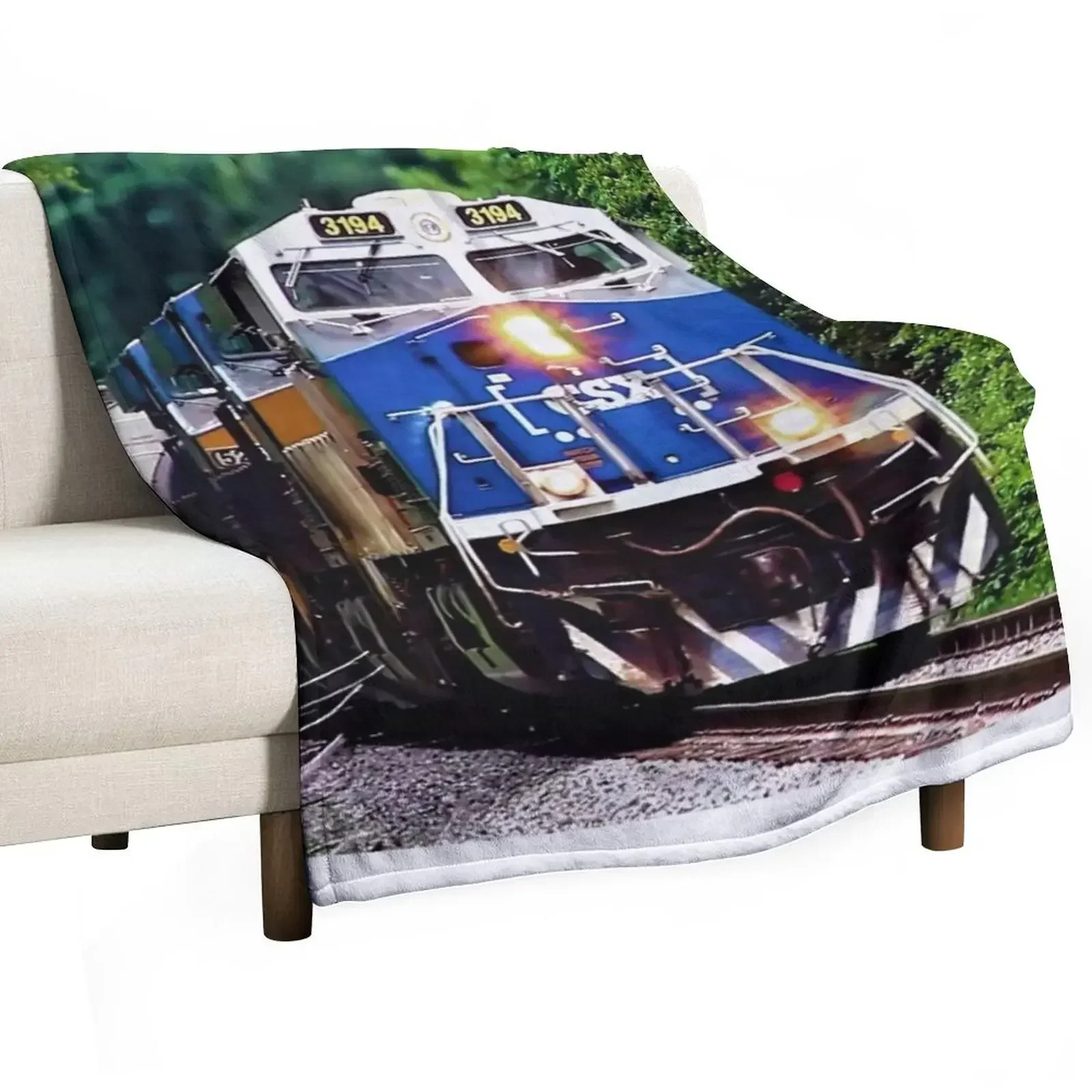 the Majestic CSX #3194 Honoring Law Enforcement Locomotive Throw Blanket Soft Bedroom Blanket for Night Sleeping