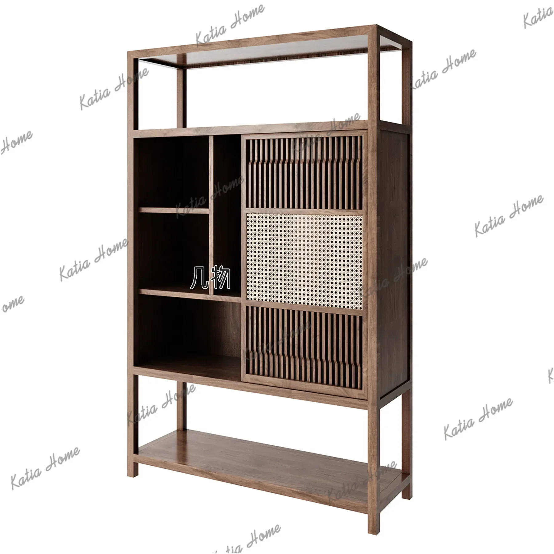 FG   solid wood Bogu frame storage Duobao Pavilion tea rattan tea room locker