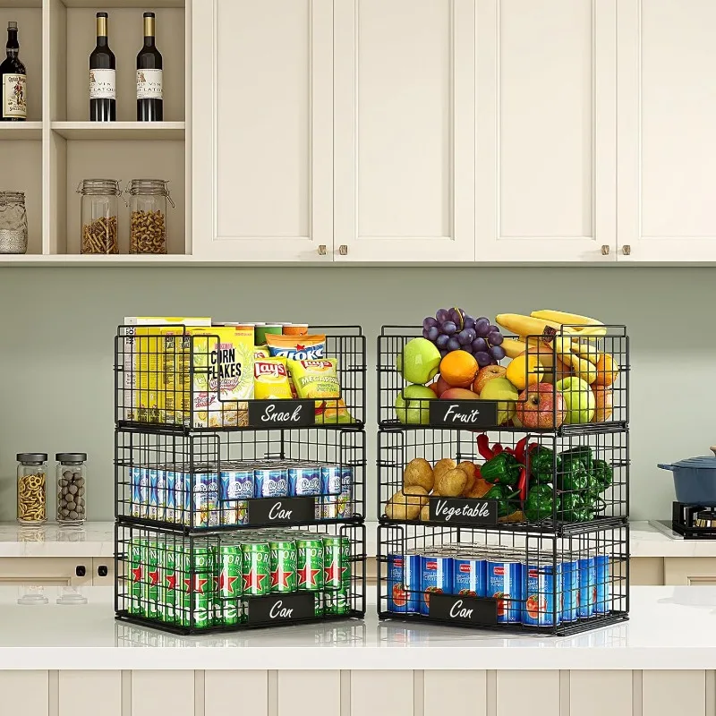 

Stackable steel wire three-layer stacking storage basket office stacking file basket