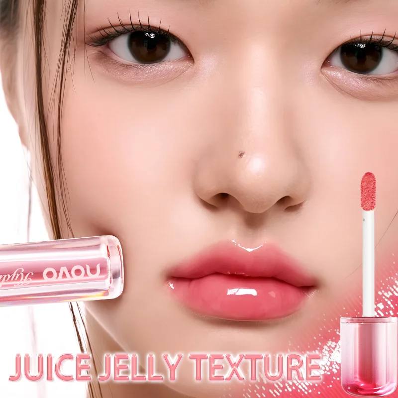 ملمع شفاه مائي زجاجي وملمع شفاه مرآة لامعة، ملمع شفاه مرطب، يدوم طويلاً، كوب غير لاصق، مرطب #2