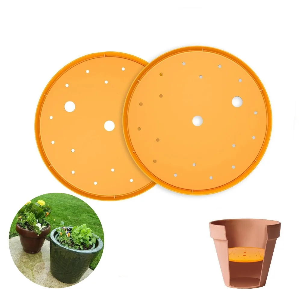 

Plastic Round Flower Pot Lining Durable Removable Planter Insert Portable Drainage Holes Flower Pot Drainage Tool