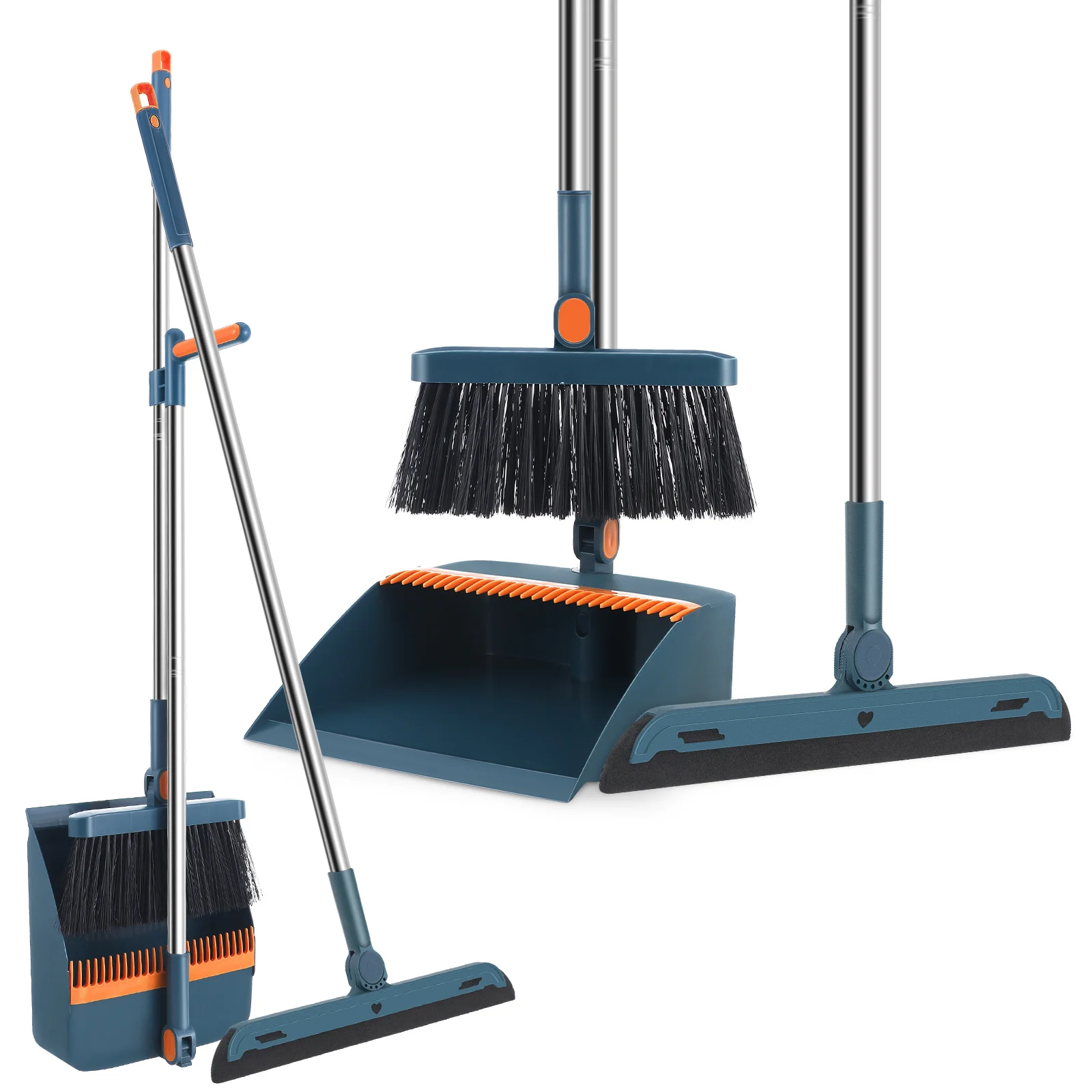 

Folding Broom Set Brooms For Sweeping Indoor House And Dustpans With Hand Held 3 Piece Collapsible