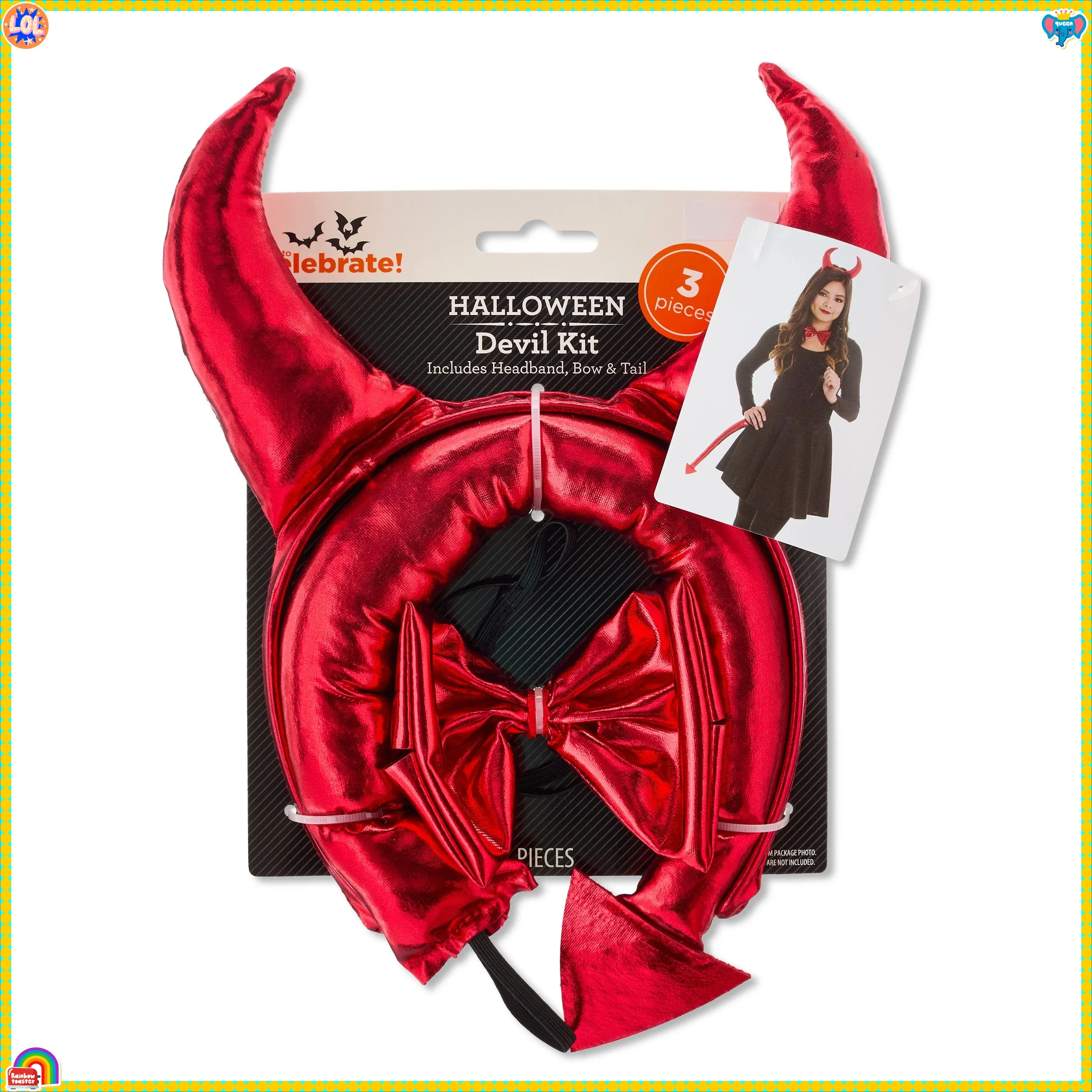Ensemble de costumes de diable sexy pour femmes – Tenue de fête gothique d'Halloween avec cornes et queue, accessoires de cosplay pour adultes