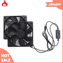 120Mm 5V USB Powered PC Router Fans With Speed Controller High Airflow Cooling Fan For Router Modem Receiver