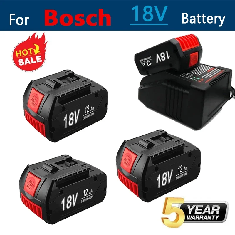 New 100% Original 12.0Ah For  BOSCH 18Volt  LITHIUM-ION BATTERY GBA18V Professional GBA GSR GSB BAT609 (KC) Rechargeable Battery