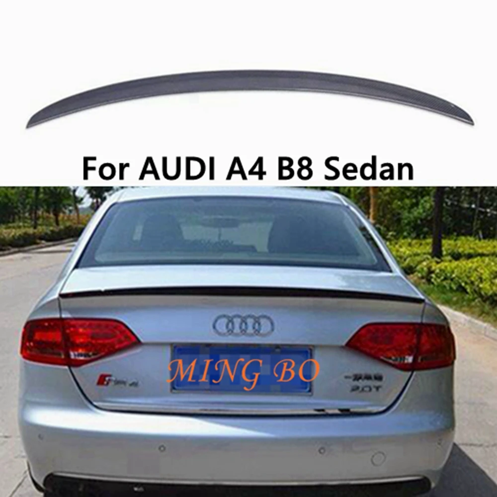 

For AUDI A4 B8 Sedan S Style Carbon fiber FRP glossy black Rear Spoiler Trunk Wing 2009-2012