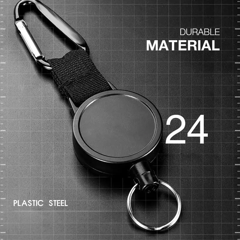 Anti-theft Telescopic Keychain Retractable Hook Keychain Telescopic Burglar Chain Key Holder Tactical Key Ring Accessories 60cm