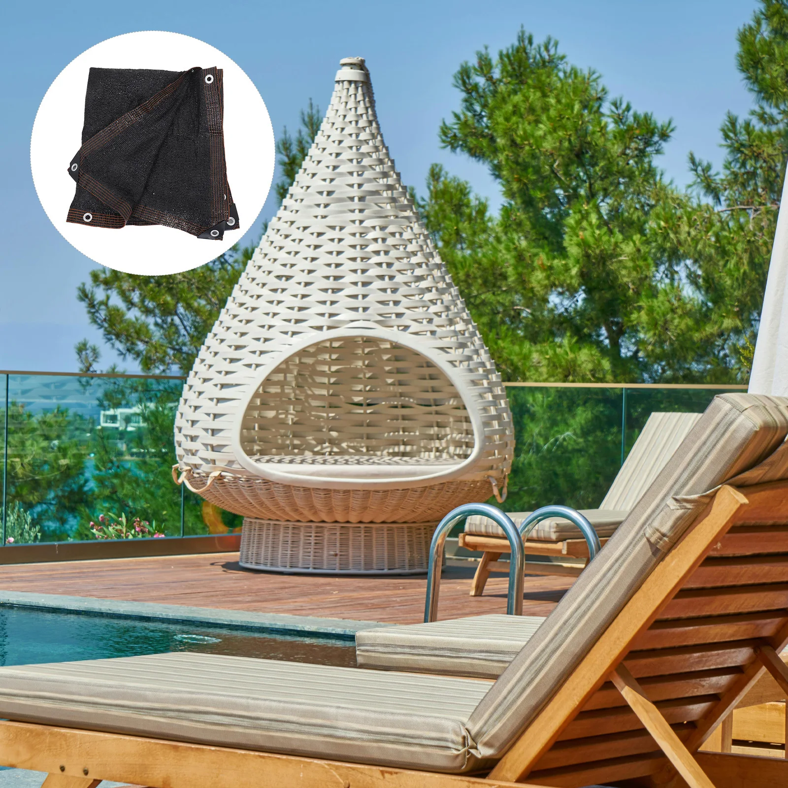 

1X2M Sun Shade Net For Patio Heavy Duty Uv Protection Outdoor Shade Cloth Garden Netting For Balcony Deck Backyard Fence Screen