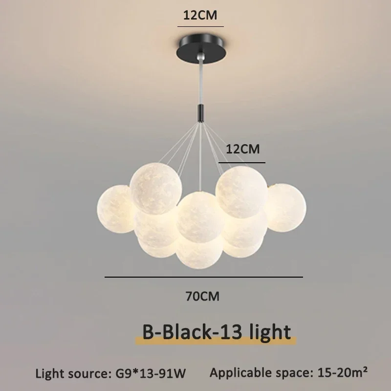 Nordic Moon hanglamp hangende witte Bubble Ball LED-verlichting voor woonkamer eetkamer slaapkamer schattige kinderkamer decorlamp