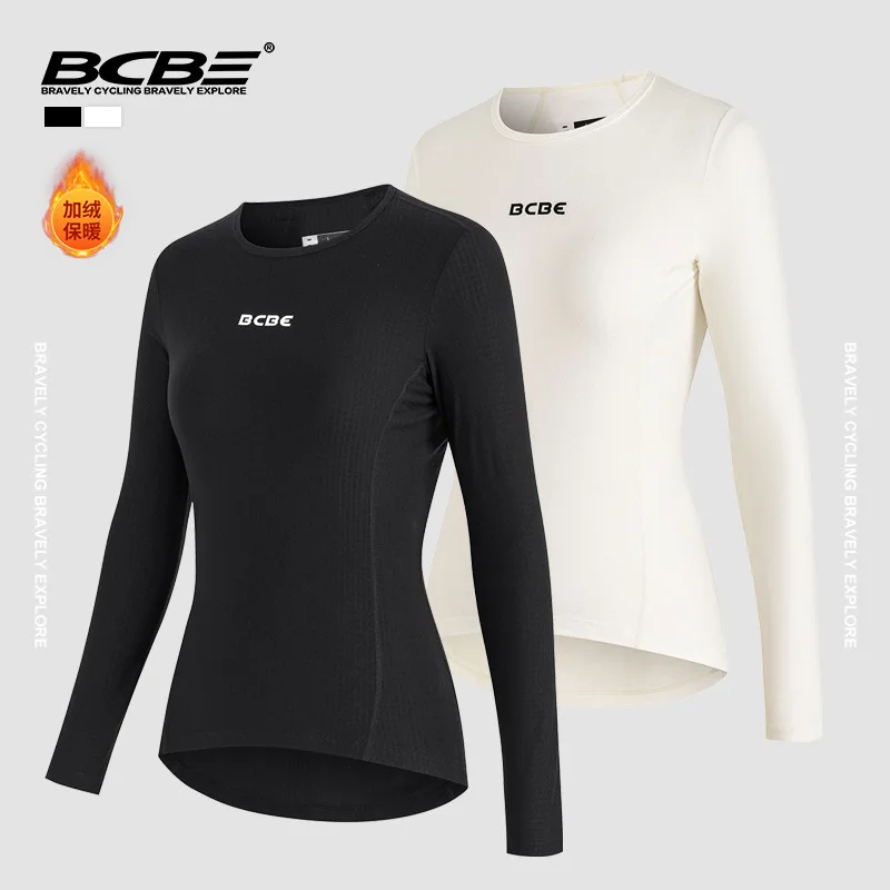BCBE-ING Women's Cycling Base Layer Long Sleeve Thermal Underwear Fleece Lined Breathable Autumn Winter Cycling Shirt