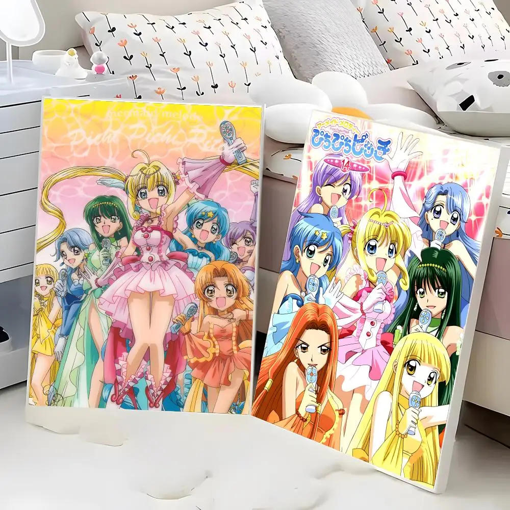 Mermaid Melody Pichi Pichi Pitch Magical Girl Idol Aqua Marine Painting Calligraphy Poster Eco-Friendly Decor Frameless Canvas
