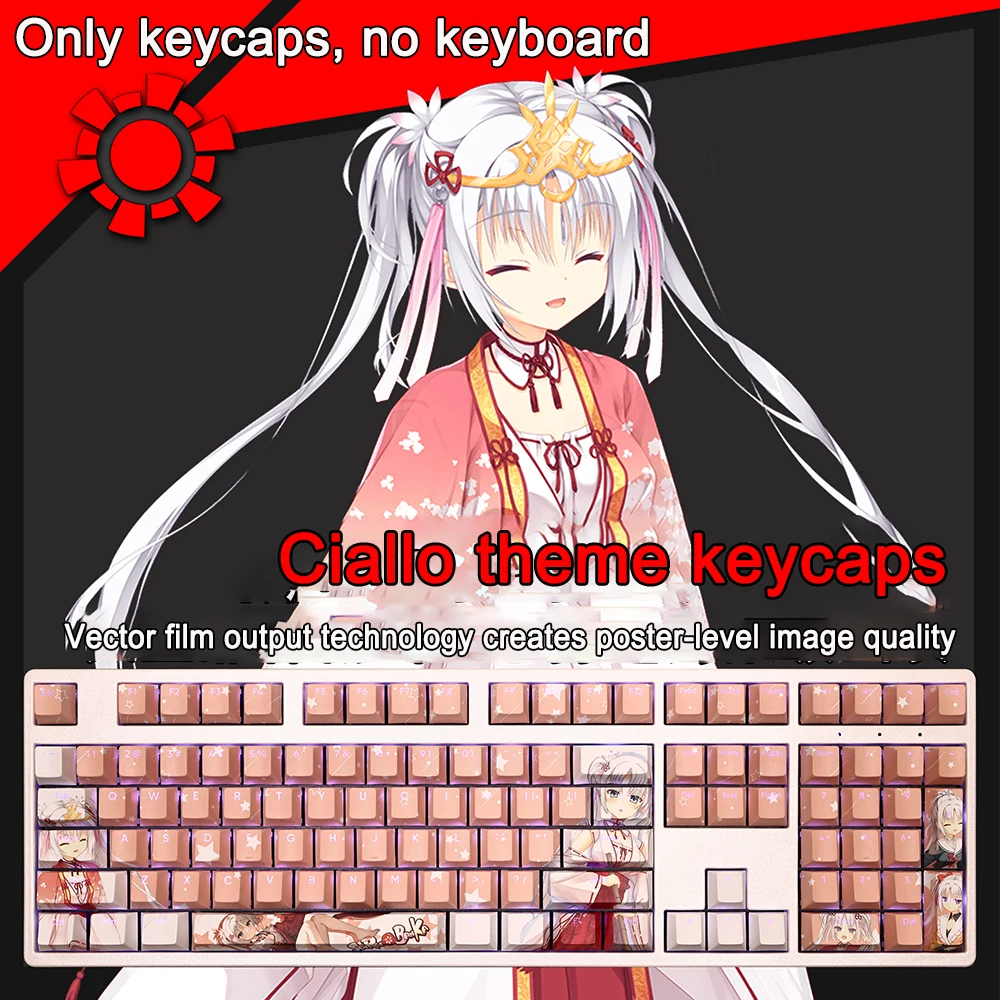 Senren Banka Keycaps 108 Keys/set PBT Dye Subbed Keycaps Cherry Anime Cartoon Gaming Key Caps For ANSI 61 87 104 108 Mechanical