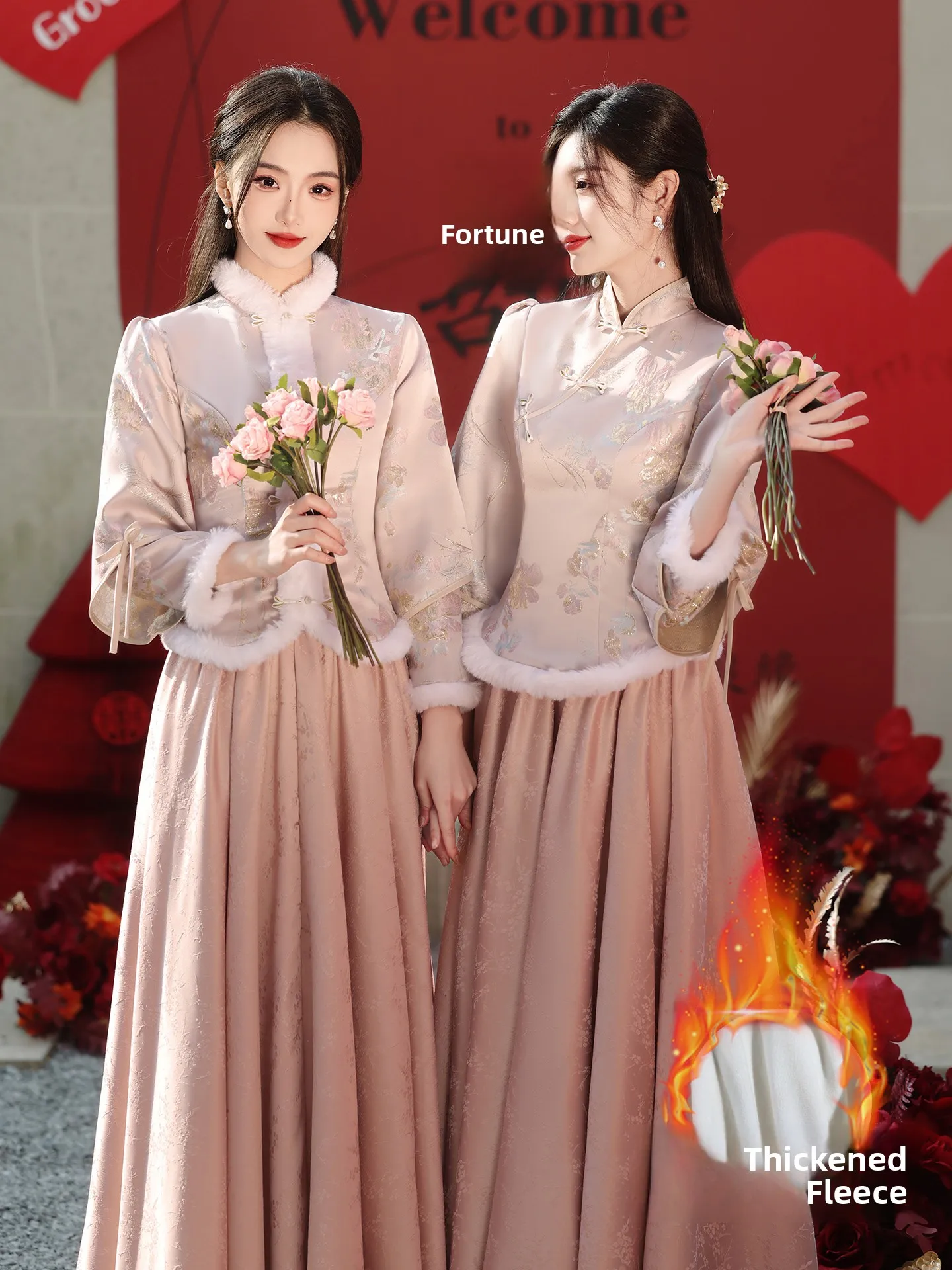 

Новое китайское платье Sle Maids Dr для женщин, коллекция 2025 года, новое зимнее высококачественное свадебное платье для подружек невесты, элегантное повседневное длинное платье А-силуэта