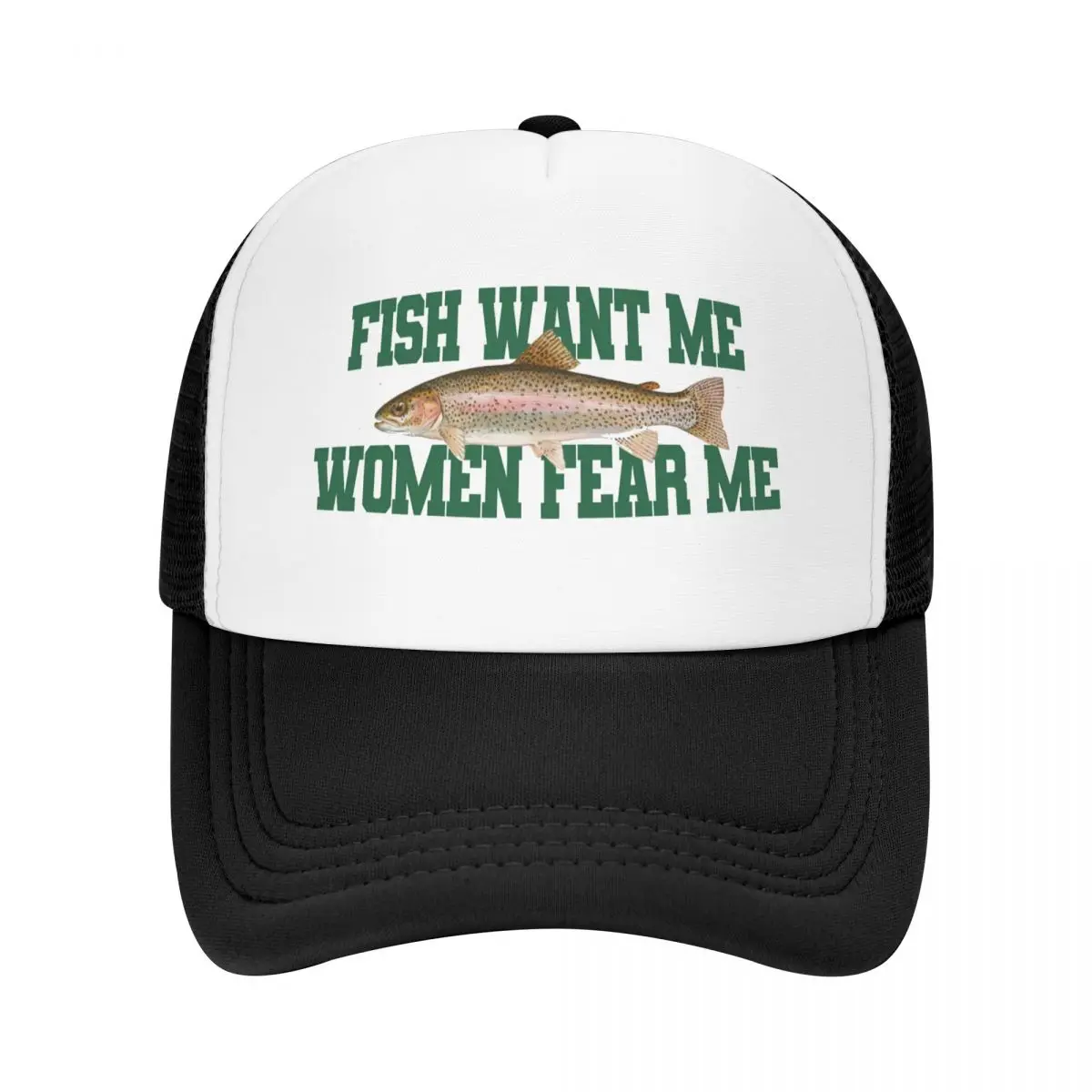 

Fish Want Me Women Fear Me Meme Sport Cap Cowboy Original Girl Caps Men's Embroidered Autumn Adjustable Y2K Summer Dad Gift