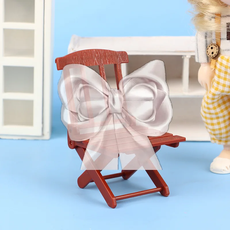 New 1/12 Dollhouse Simulation Foldable Beach Chair Dollhouse Miniature Furniture Accessories Dolls House Living Room Decoration