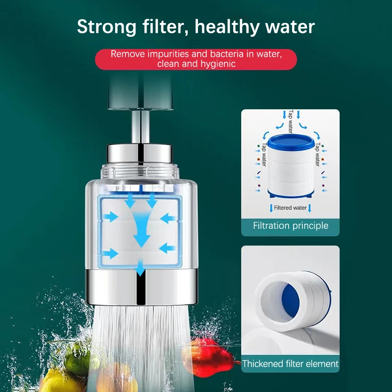 Kitchen Water Faucet Pressurized Bubbler Filter Remove Chlorine Heavy Metal Filtered For Hard Water Bath Filtration Purifier