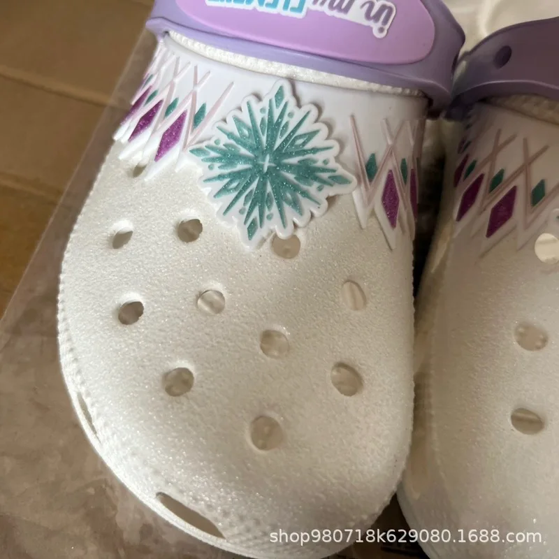 Disney Frozen Princess Elsa Children Slippers Cartoon Solid Waterproof Slippers Outdoor Sandals Casual Ankle-Wrap Eva Shoes Gift