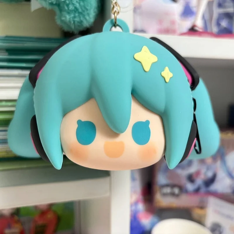 在庫ありオリジナルアニメ初音ミクソフトシリコン財布財布ハッピーヘッドセットキーホルダーかわいいコイン収納袋ペンダント財布ギフト