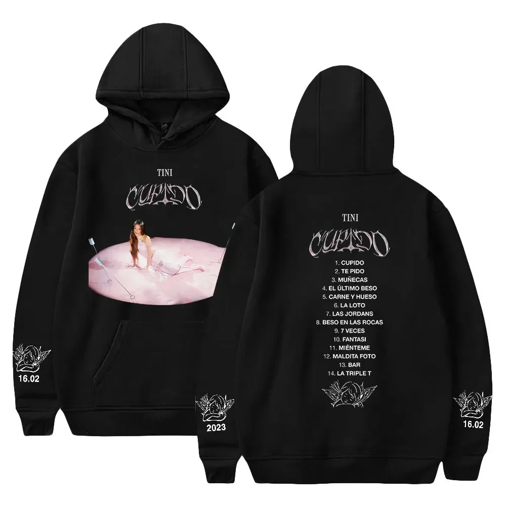 Tini Stoessel Hoodie Cupido Albume Merch 2023 Tini Tour Long Sleeve Streetwear Men Women Pullover Hooded Sweatshirt Y2K Clothes