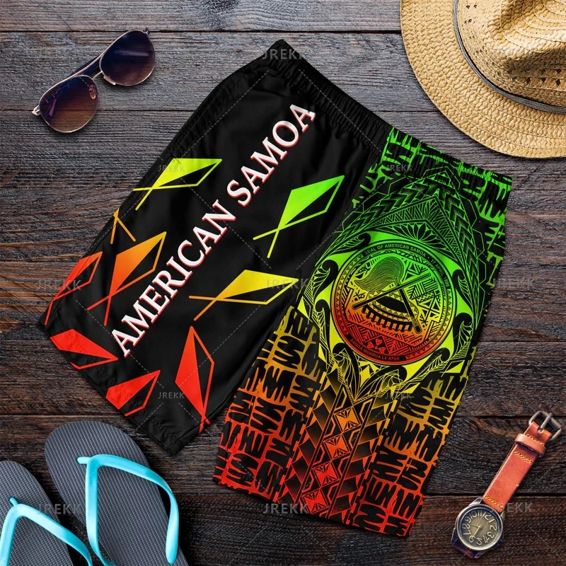 New Harajuku 3D Polynesian Samoa Printing Beach Shorts For Men Fashion Streetwear Board Shorts Unisex Cool Swimming Shorts Pants