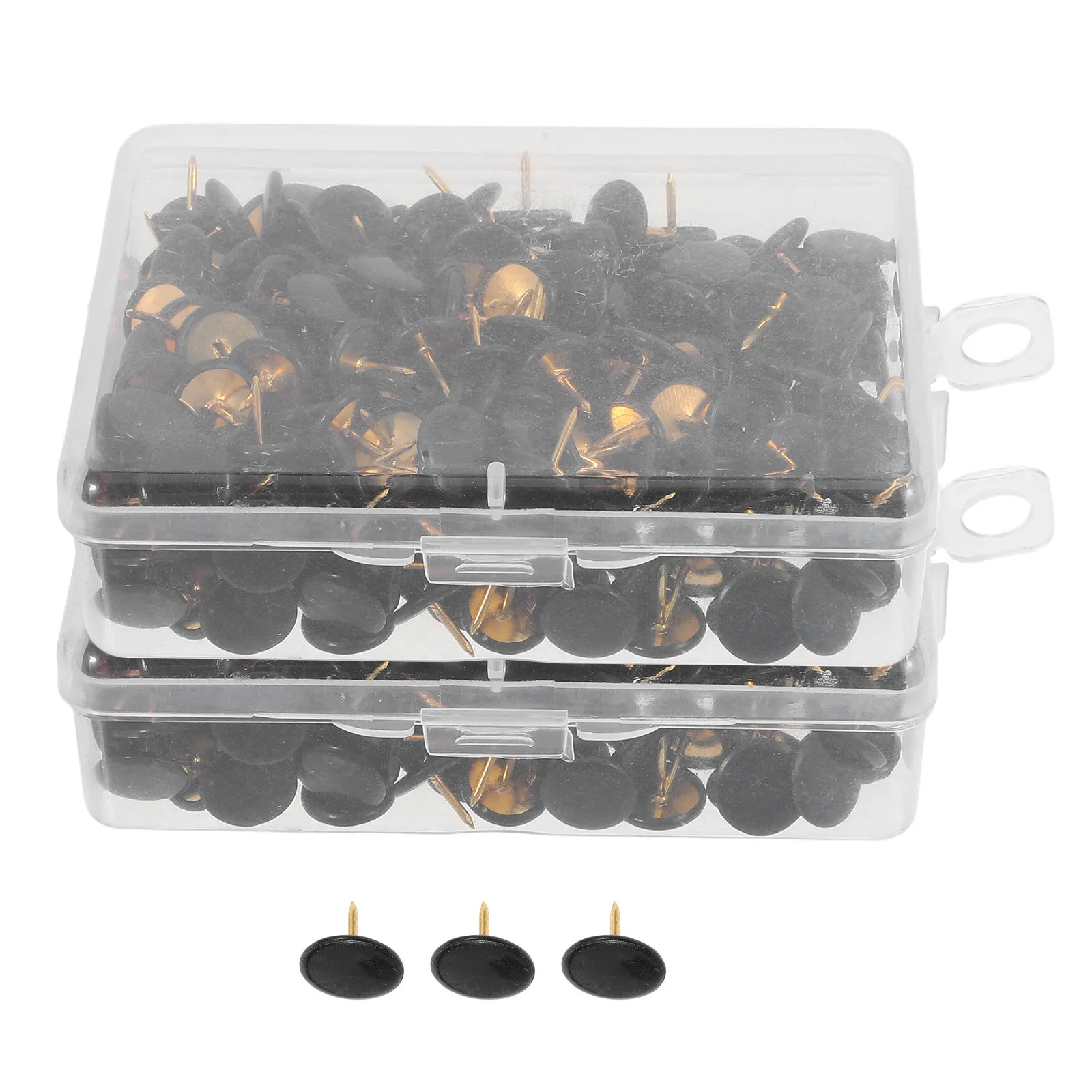 

600Pcs Round Flat Head Thumbtacks Black Heavy Duty Plastic Push Pins for Cork Board Photo Wall Maps Bulletin Board Office Home
