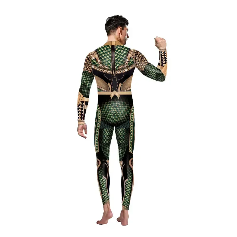 SN60 [You're My Secret] Movie Aquaman Cosplay Jumpsuit Men Jumpsuit Halloween Muscle Cosplay Costumes Role Playing Dress Up 5&8$