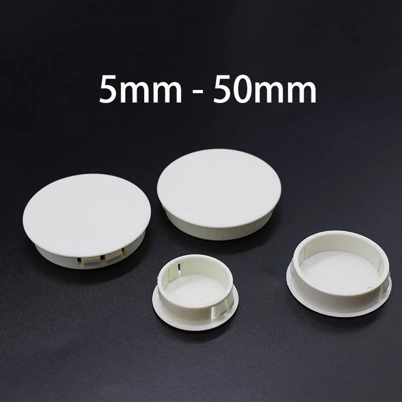 2/5/10pcs White Plastic Hole Plug Snap-on Cover Hole Nylon Snap On Plugs Dust Caps 5/8/10/13/16/19/22/25/30/38/40/45/50mm