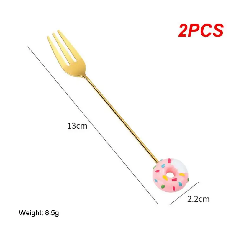 2PCS Mixing Spoon Comfortable Grip Functional And Practical Spoon  Fork In Demand 430 Stainless Highly Recommended Candy Scoop