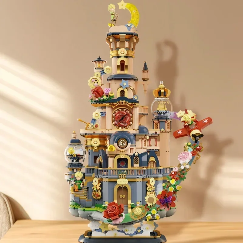 New Little Prince Star Castle Building Blocks Street View Children\'s Assembly Toy Model Ornaments Holiday Gift Collection