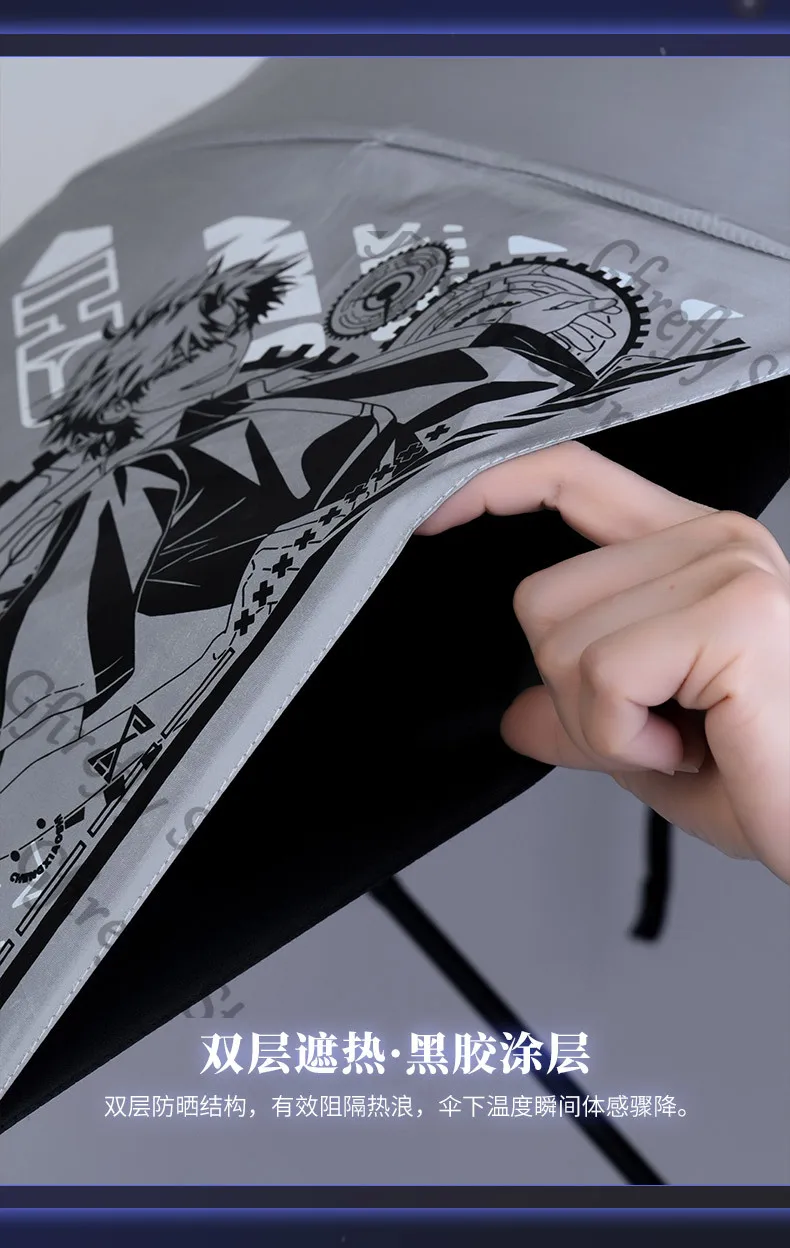 انقر على الرابط: قوس بريدون مظلة لوكاس تشارلز جو مزدوجة الأغراض قابلة للطي، مظلة أصلية كوسبلاي ذات طابقين، برولي بامبرشووت #6