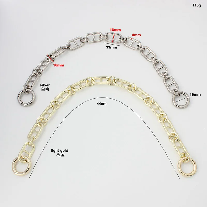 Silver Gold 30/45/60/100/120cm Heart Metal Purse Chain Strap Handbag Handles DIY Purse Replacement for Shoulder Bag Straps Chain