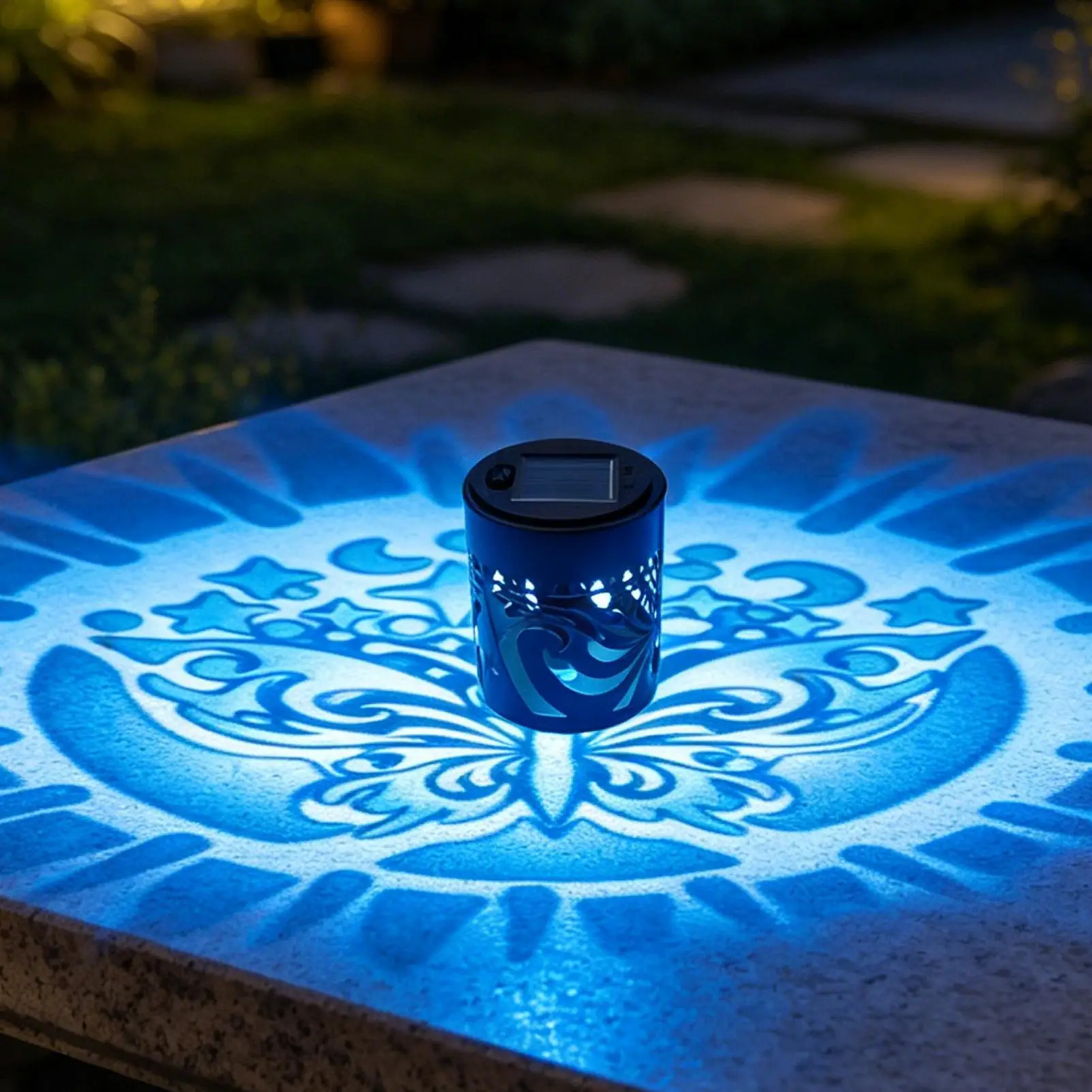 Luces solares para vallas, luces de proyección de mariposas que cambian de color para exteriores, iluminación solar para vallas, para jardín, apartamento, poste exterior