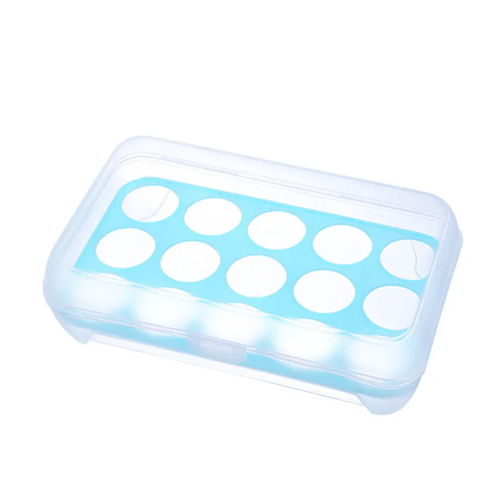 15 Grid Transparent Plastic Egg Holder Shockproof Container Storage Box Tray for Refrigerator Kitchen Egg Organizer