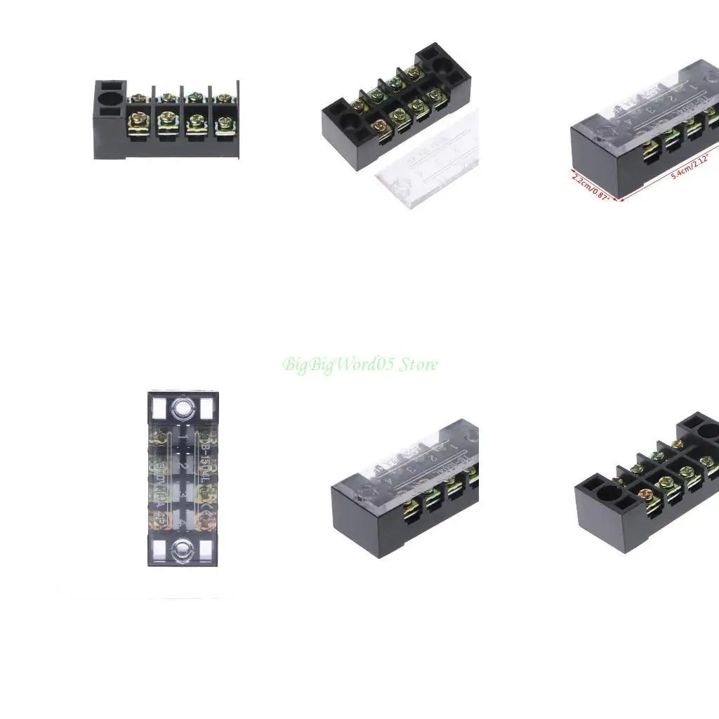 

24TE, 600 В, 15 А, 4 позиции, двухрядная клеммная колодка с винтовым барьером
