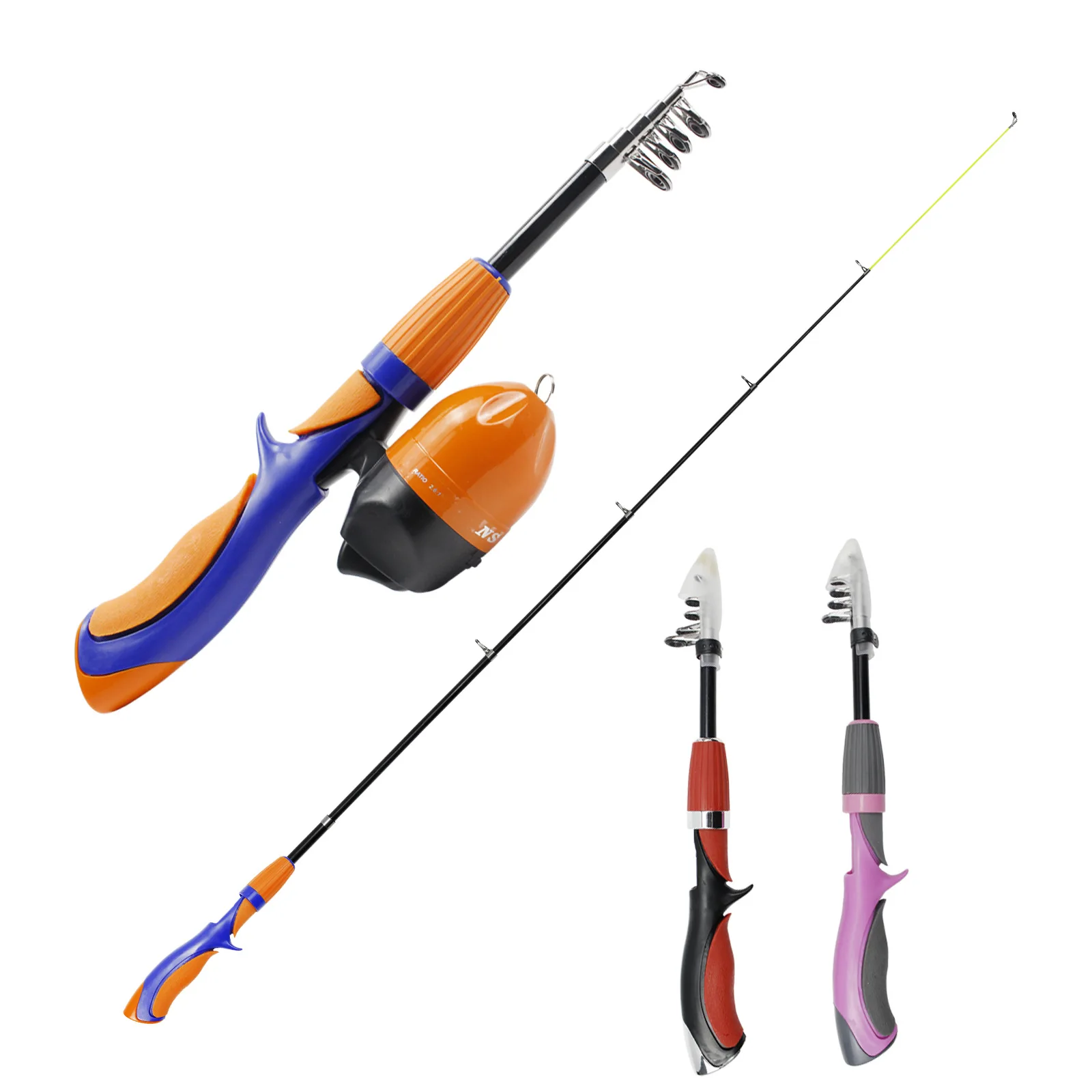 

Телескопическая удочка, спиннинг и удочка для детей, легкий материал из стекловолокна, портативный дизайн для начинающих рыболовов