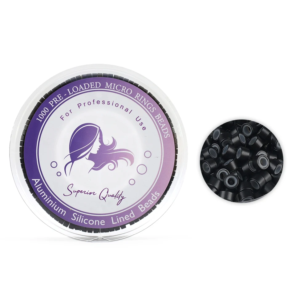 

ARLANY Hair Extension Beads 5mm 1000pcs/Roll Pre-Loaded Silicone Micro Ring Beads for Sewing in Extensions Feather Extensions