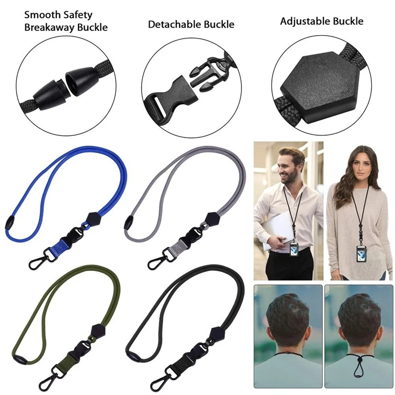 Soporte de carrete de insignia extraíble de alta resistencia, llavero, correa colgante para el cuello, cordón, soporte táctico para Tarjeta De Nombre de identificación para senderismo al aire libre
