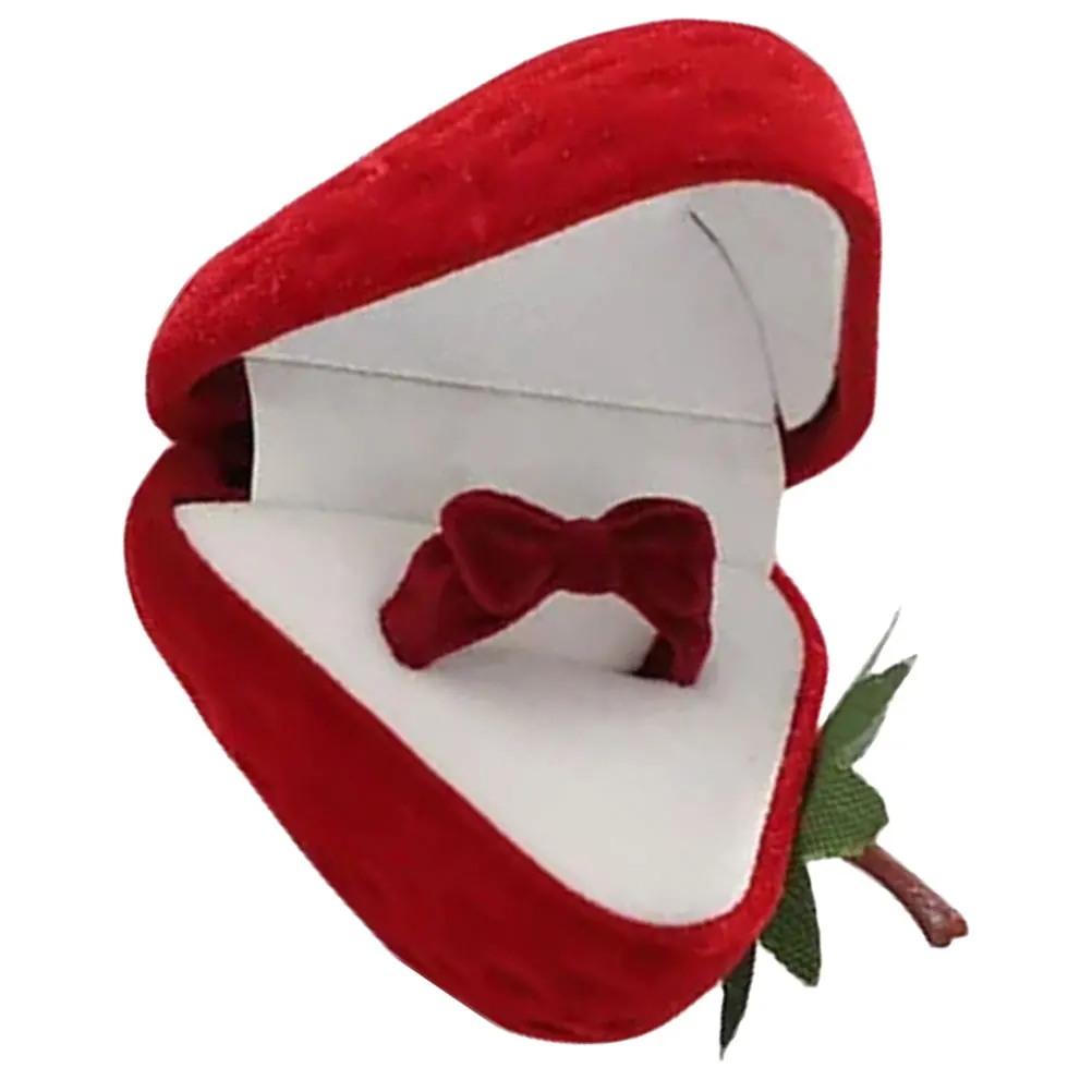 

1Set Strawberry Shaped Ring Box Creative Jewelry Display Case for Valentine's Day Strawberry Holder Ring Box