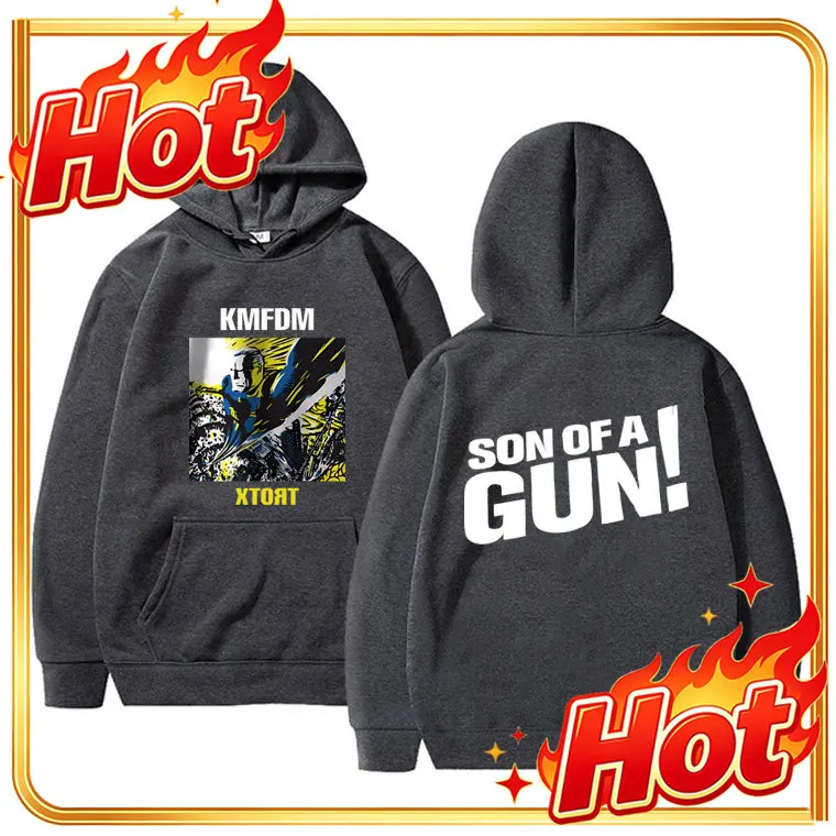Sudadera con estampado gráfico de la banda de rock KMFDM XTORT, para hombre y mujer, de estilo vintage gótico, ideal para la moda urbana, unisex, de corte holgado y con forro polar.