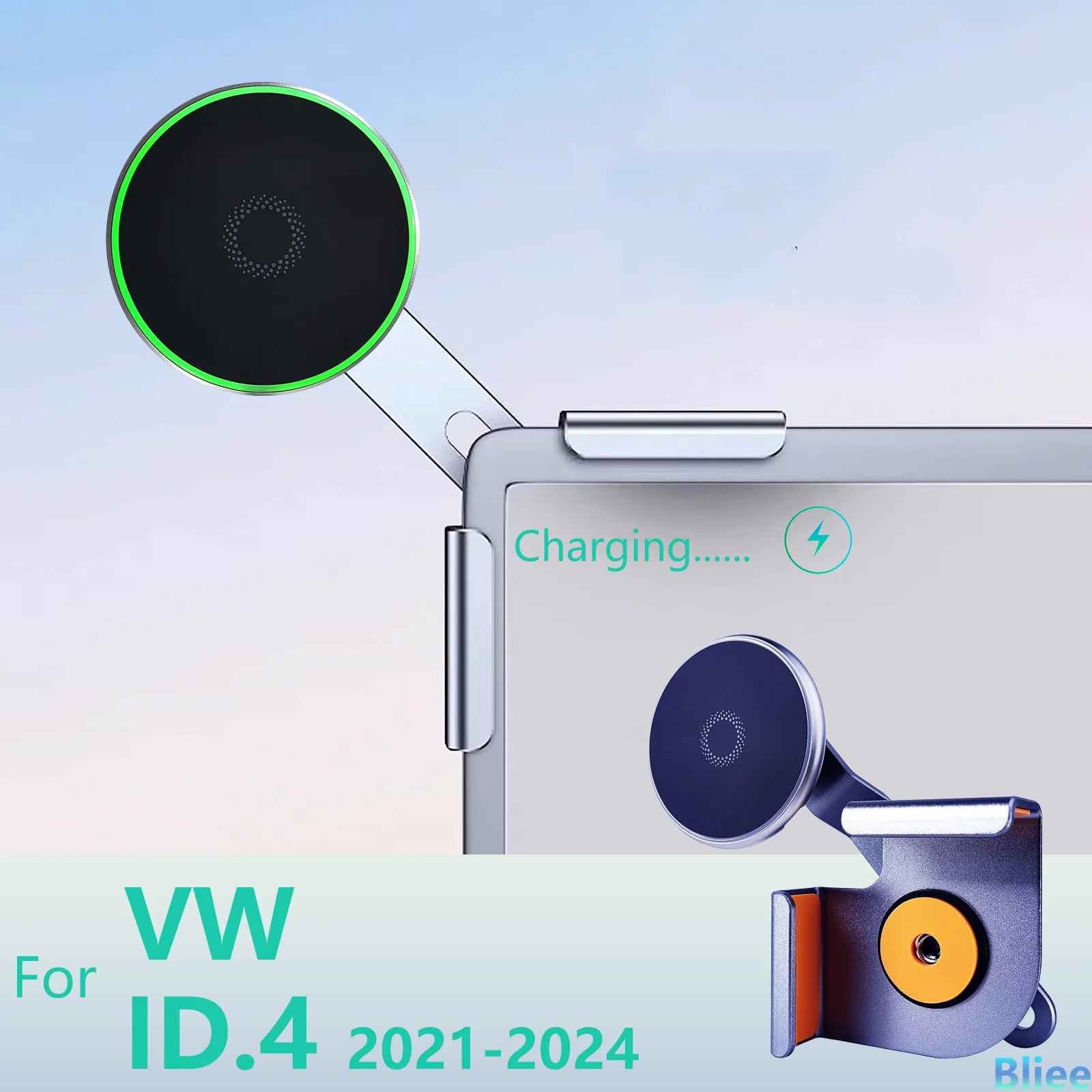 Dla Volkswagen ID4 ID.4 Magnetyczny uchwyt samochodowy na telefon Ekran multimedialny Stała bezprzewodowa podstawka ładująca MagSafe Uchwyty na telefon komórkowy