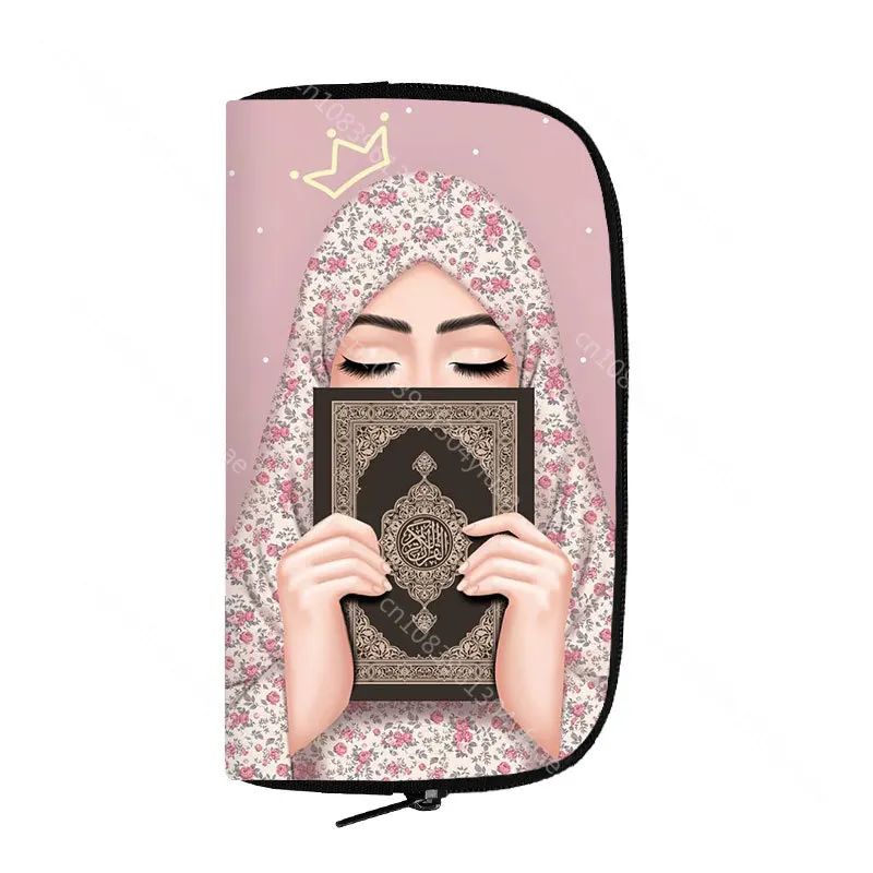 Muçulmano islâmico Gril Eyes Carteiras para homens e mulheres, Hijab Face Purse, Leisure Clutch Bag, Boy and Girls, Money Coin Bag, Phone Card Holder