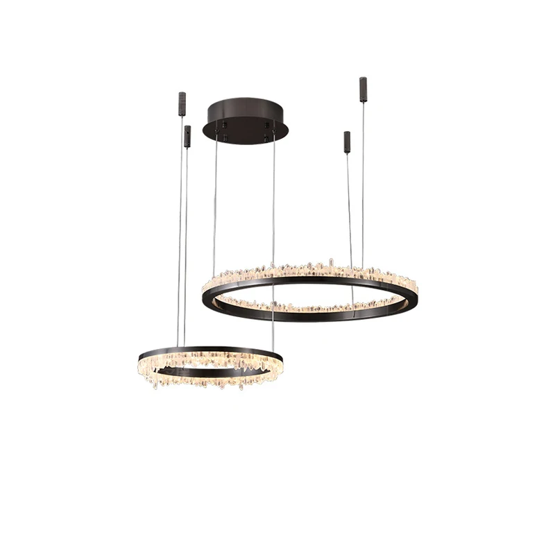 Imagem -03 - Led Dimmable Pendurado Lâmpadas para Sala de Jantar Iluminação Chandelier Suspensão Luminária Cristal Oval Black Series k9