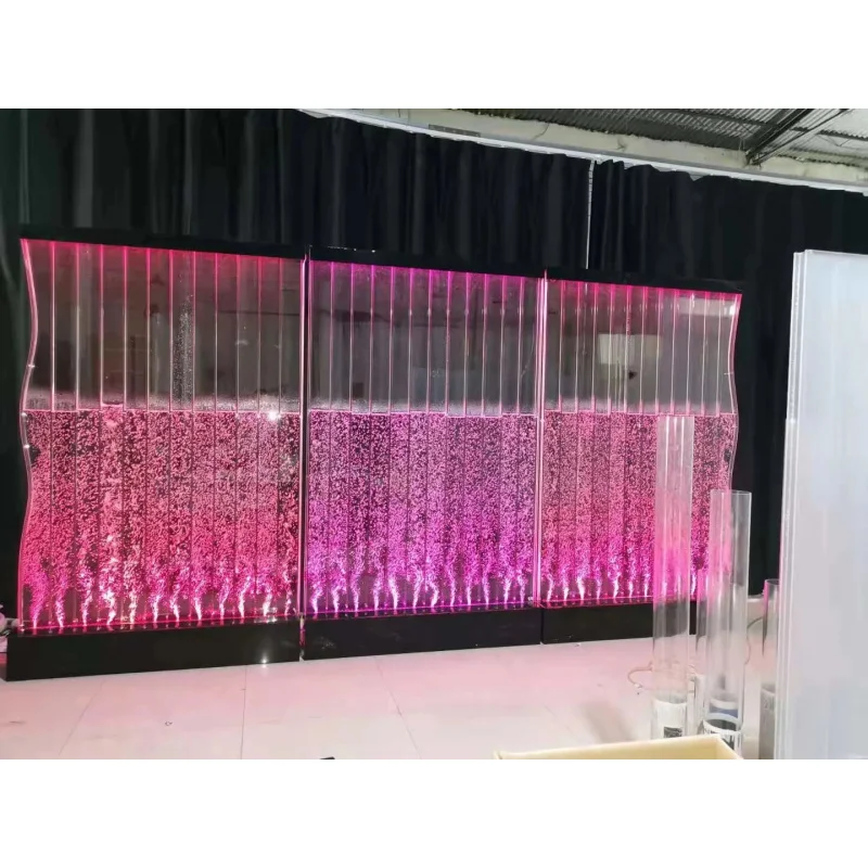 custom.Digital Fountain Panel Waterfall Bubble Wall Decorative RGB Lights Indoor Fountain  Office Decorati