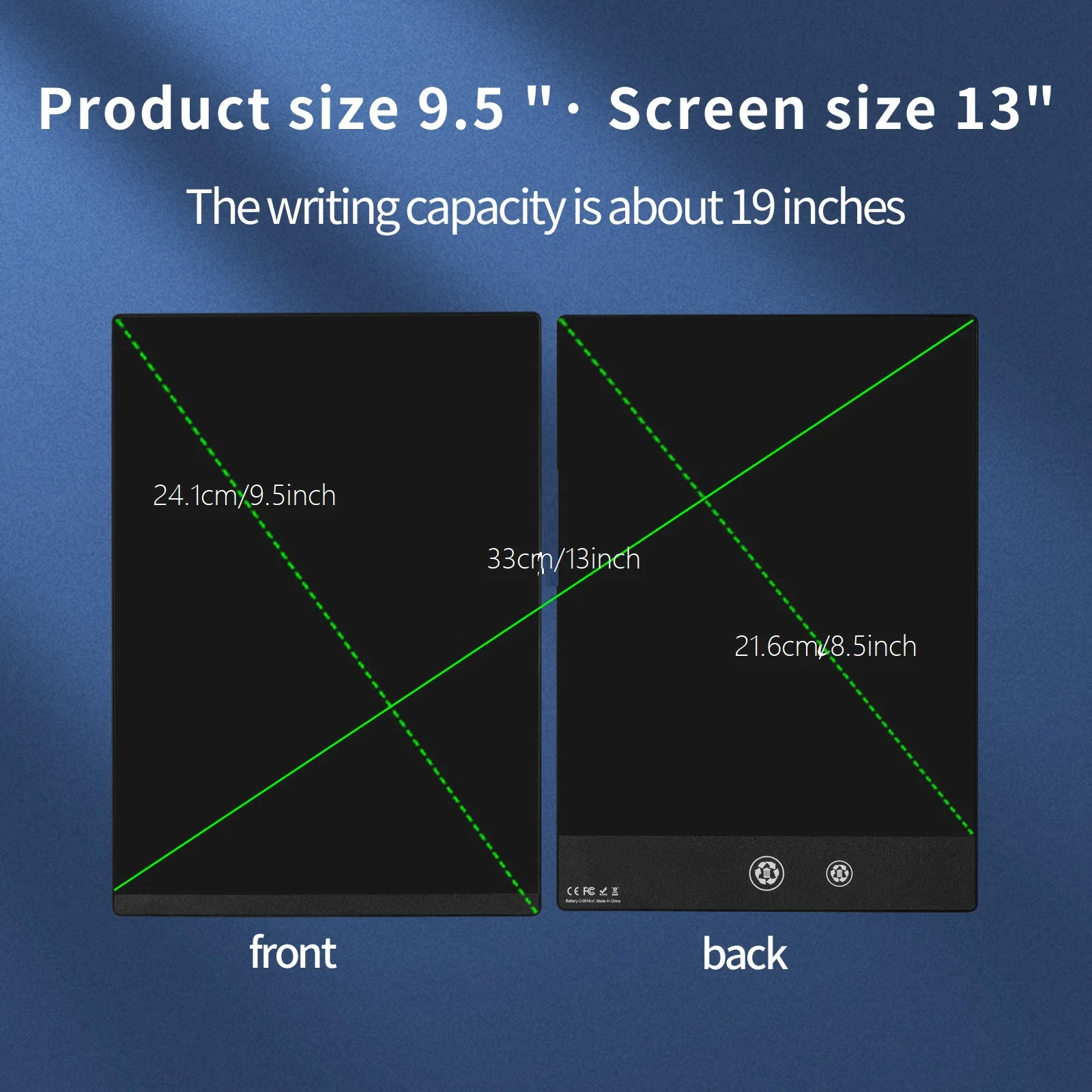 신형 9.5인치 풀스크린 초미세 필기 LCD 필기 태블릿 드로잉 보드 전자 초미세 노트패드 교육용