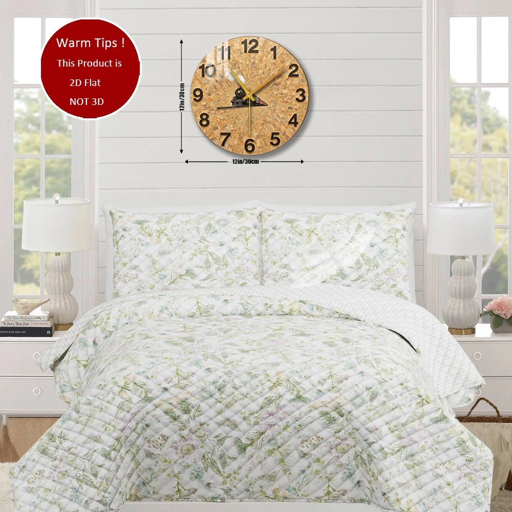 Relógio de parede de vidro temperado design de relógio de trem vintage adequado para decoração de parede ou exibição de mesa em qualquer lugar