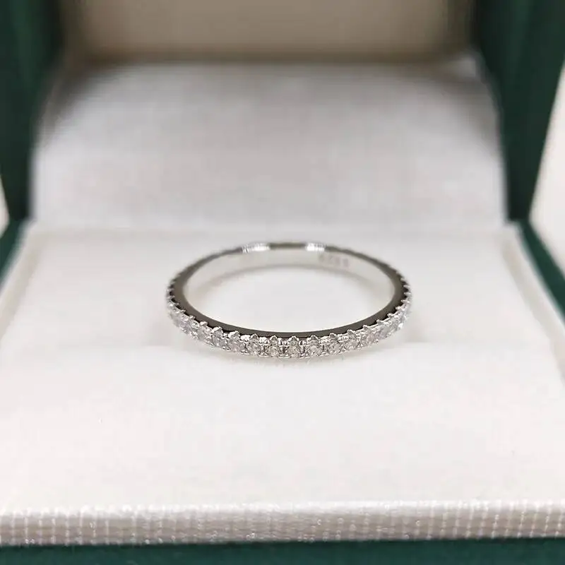 JoiasHome Gold Filled Wedding Band For Women Certified D Color VVS1 Lab Created 2mm Moissanite Eternity Ring Sparkling Jewelry view 3